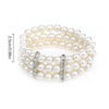 Three-Row Glass Bead Stretch Bracelet with Rhinestone Details - Image 6