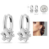 Silver Hoop Earrings For Woman Zircon Heart Shape Star Eardrop Earring Jewelry - Image 47