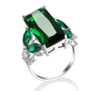 Female Silver Jewelry Ring Have Stamp Big Red CZ Stone Wedding Rings for Women Party - Image 7