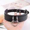Women PU Leather Necklaces Collar Choker Heart Punk Rock Adjustable Collar Necklaces - Image 6