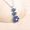 Women Silver Bridal Jewelry Sets Blue Cubic Zirconia Wedding Earrings Rings Bracelets Pendant Necklace Set - Image 3