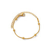 Stainless Steel Beaded Snake Chain Bracelet in Gold-Tone with 19 cm Length - Image 6
