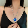Classic Blue Ocean Star Inlay Zircon Chin Crystal Pendant Necklace for Women Weding Party Temperament Jewelry Gift - Image 3