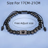 Adjustable Square Bead Bracelet in Black Silver-Tone or Gold-Tone - Image 5