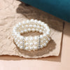 Three-Row Glass Bead Stretch Bracelet with Rhinestone Details - Image 9