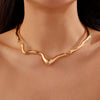Liquid Lava Style Metal Choker Necklace for Women Gold Color Geometry Twist Neck Bangle Party Collar Jewelry Gift - Image 1