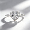 Heart Ring Set with Diamonds Open Ring Women's Silver Adjustable Wedding Ring Jewelry - Image 14