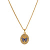 Stainless Steel Painted Butterfly Dragonfly Pomegranate Snake Oval Diamond Necklace with Gold Plating - Image 6