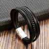 Multi Layer Braided Rope Bracelets for Men,Classic Handmade PU Leather Wristband with Magnetic Buckle, Punk Jewelry Gift - Image 12