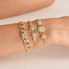 Head Charm Cuban Chain Bracelets for Women Girls,Chic Heart Bling CZ Stone Gold Color Metal Link Cuff Bracelet Wristband - Image 4