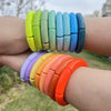 Colorful Acrylic Tube Bead Bangle with Elastic Fit - Image 1