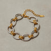 Minimalist Gold Color Plated Stainless Steel Thick Chain Bracelet Double Color Bead Bracelet Women's Jewelry - Image 6
