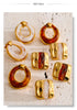 Multicolor Resin Hoop Earrings with Round and Square Shapes - Image 24