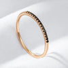 Rose Gold Color Stack-able Finger Ring For Women With Black Zircon Daily Matching Jewelry Gift - Image 1