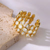 White Zircon Geometric Stainless Steel Rings For Women Gold Color Adjustable Wedding Aesthetic Ring Jewelry Gift Accessories - Image 2