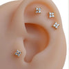 1PC 20G Dainty Tiny CZ Flower Studs Earrings for Women Flat Back Cartilage Earrings Tragus Conch EarLobe Piercing Jewelry - Image 3