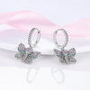 Butterfly Hoop Earrings with Colorful Cubic Zirconia - Image 46