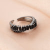 Zircon Shiny Chic Resizable Double Student Opening Rings for Woman Silver Color Gothic Finger Jewelry Wedding Party - Image 9