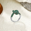 Colored Zircon Intersection Ring Classic Design Style Stainless Steel Anti Fading Geometry Lady Unique Jewelry Gift - Image 2