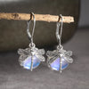 Bronze Dragonfly Drop Earrings with Multicolor Stone Accents - Image 5