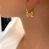 Chic Bow Tie Pendant Drop Hoop Huggie Earrings Gold Plated Matel Bowknot Earrings Charm Jewelry - Image 2
