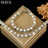 316L Stainless Steel Pearl Chain Necklace Bracelet Set For Women Silver Color Jewelry Set Gift Party - Image 1