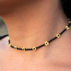 Glass Bead Choker Necklace with Flower-Shaped Bead Details - Image 10