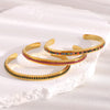 Stainless Steel Shiny Colorful Turquoise Rhinestone Cuff Bracelets For Women Party Jewelry Gifts - Image 4