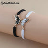 2Pcs Simple Butterfly Hand Woven Couple Bracelet For Women Men Butterfly Bangle Versatile Woven Wristband Gifts - Image 1
