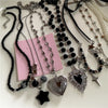 Gothic Black Peach Heart Star Pendant Necklace For Women Men Sliver Color Love Short Choker Punk Y2K Charms Jewelry Accessories - Image 1