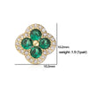 Golden Plated Inlaid CZ Stone Flower Shape Stud Earrings Sparkling Multi-colour 4-Leaf Flower Earrings Romantic Jewelry - Image 3