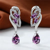 Female Blue Rainbow Stone Earring Silver Color Clip Earrings For Women Charm Crystal Zircon Wedding Jewelry - Image 9