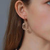 Abstract Hollow Sun Moon Hoop Earrings for Women Jewelry Minimalist Accessories Wearable for Date Travel Party - Image 3