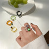Irregular Geometric Transparent Colorful Crystal Rhinestone Zircon Round Ring For Women Shiny Jewelry Accessories - Image 2