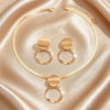1 set of and elegant flat snake chain ring hollow pendant collarbone chain stud earrings set - Image 5