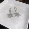 Zircon Silver Plated Pearl Snowflake Christmas Earrings Stud Autumn Winter Women Christmas Jewelry Gift - Image 4