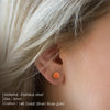 Birthstone Pierced Earrings Zirconia Earrings Stainless Steel Jewelry Birthday Gift - Image 2