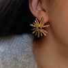 Metal Spike Bar Post Earrings For Women Jewelry Elegant Hammered Daily Wear Accessories Gifts - Image 2