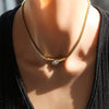 316L Stainless Steel Snake-Chain Necklace with Small Stone Pendant - Image 5