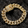 HipHop Men Women 13MM Prong Cuban Link Chain Bracelet Bling Iced Out 2 Row Rhinestone Paved Miami Rhombus Cuban Chain Jewelry - Image 6