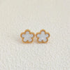 Gold Plated Stainless Steel Necklace Woman Five Leaf Petals Double Sided Necklaces for Women Pendant Flower Clover Jewelry - Image 37