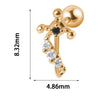 1PC 316L Steel Zircon Corss Cz Barbell Earrings Corss Helix Ear Cartilage Tragus Daith Piercing Body Jewelry 20G - Image 8