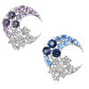 Shiny Crystal Brooch All Rhinestone Stars Moon Pin Men and Women Accessories Holiday Gift - Image 1
