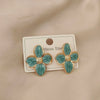 Charming four-leaf flower colorful enamel gold-plated women's earrings, high-quality earrings, wife's gift - Image 4
