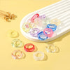 Multicolor 20 Pcs Acrylic 25x24MM Transparent Ring Geometric Ring Cute Girl Index Finger Ringn - Image 5