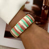 Sweet Pink Enamel Dropped Glaze Flower Texture Bracelet For Women Retro Leaf Star Floral Embossed Zircon Bangle Party Jewelry - Image 14