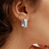 Korean Paved CZ Hoop Earrings for Women Metal Silver Color/Gold Color Simple Versatile Earrings Jewelry - Image 4