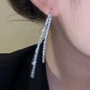 Classic Long Tassels Shiny Silver Color Drop Dangle Earrings for Women Wedding Bride Korea Earring Jewelry Gifts - Image 6
