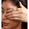 Size 678 White Green Zirconia 4 Layered Stacked Ring Golden Pvd Plated Stainless Steel Jewelry Accessories - Image 5