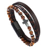 Cross Bracelet Men, Multi-Strand Woven Bangle, Cuff Wristband Or Birthday Gift for Him - Image 1